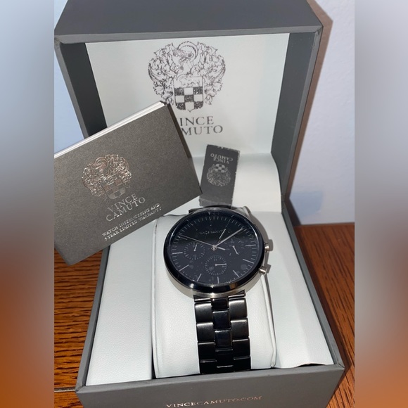 Vince Camuto Other - 🎉HP🎉VINCE CAMUTO Mens Black Stainless Steel Chronograph Watch | VC/1098B…